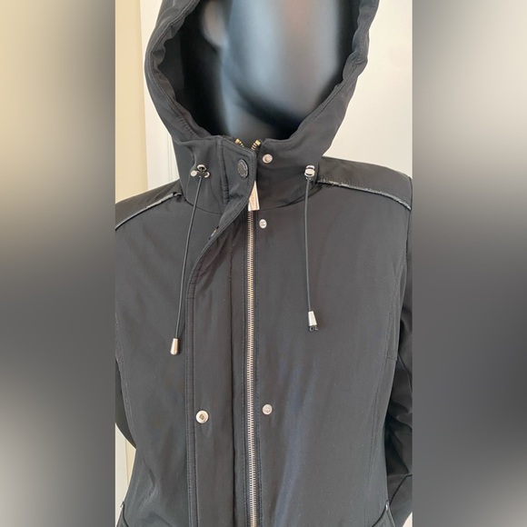 Black Long Water-resistant Fall Jacket - Picture 4 of 10